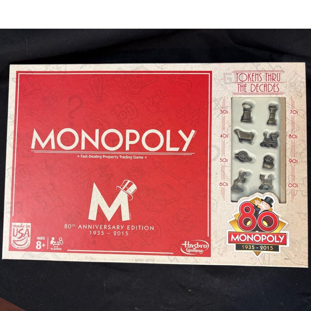 Monopoly 80th Anniversary Edition (1935-2015) 100% Complete Retired Hasbro